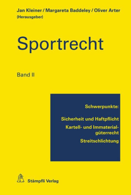 Bild zu Sportrecht, Band II von Sylvia Anthamatten-Büchi