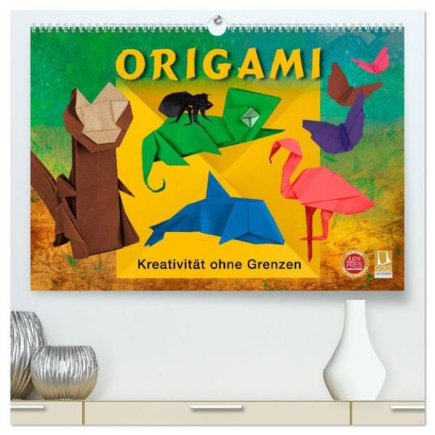Bild zu ORIGAMI - Kreativität ohne Grenzen (hochwertiger Premium Wandkalender 2024 DIN A2 quer), Kunstdruck in Hochglanz von Marion Krätschmer