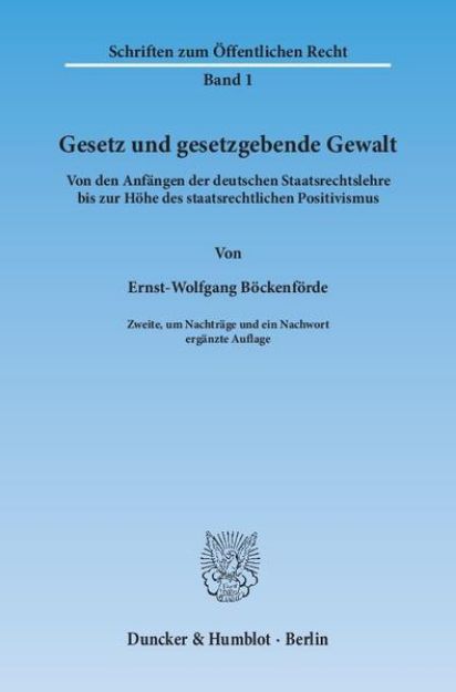 Bild zu Gesetz und gesetzgebende Gewalt von Ernst-Wolfgang Böckenförde