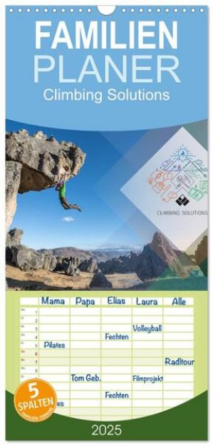 Bild von Familienplaner 2025 - Climbing Solutions - Bergsport weltweit mit 5 Spalten (Wandkalender, 21 x 45 cm) CALVENDO von Stefan Brunner