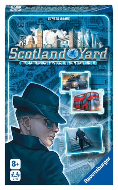 Bild von Ravensburger 22451 - Scotland Yard, Mitbringspiel für 2-4 Spieler, Strategiespiel ab 8 Jahren, kompaktes Format, Reisespiel, Brettspiel von Gunter Baars