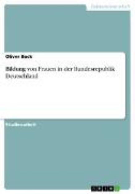 Bild von Bildung von Frauen in der Bundesrepublik Deutschland (eBook)