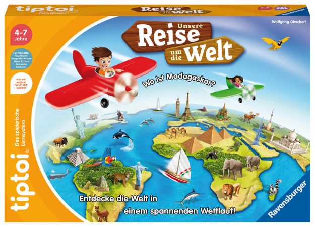 Bild von Ravensburger tiptoi Spiel 00117 Unsere Reise um die Welt - Lernspiel ab 4 Jahren, lehrreiches Geografiespiel für Jungen und Mädchen, für 1-4 Spieler von Wolfgang Dirscherl